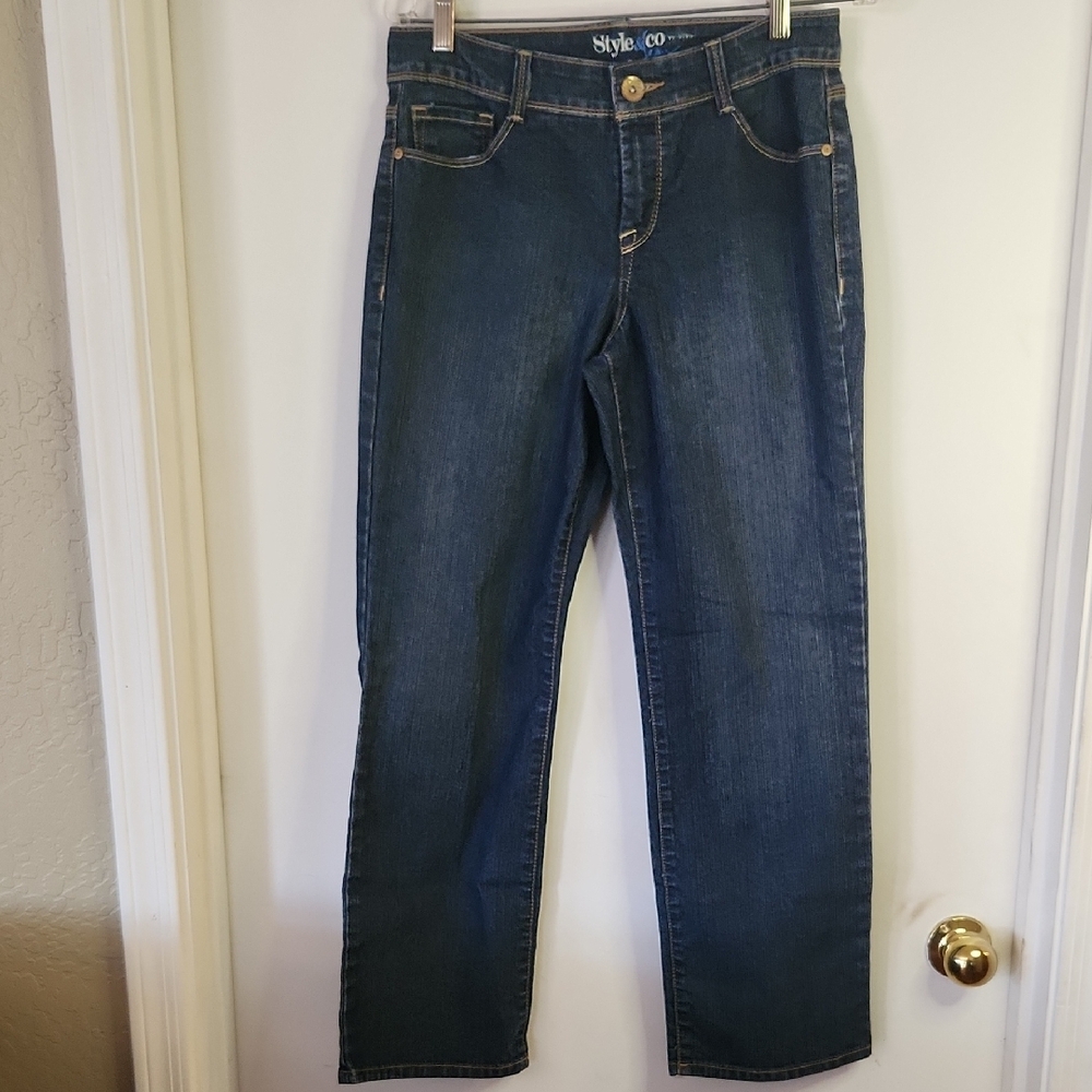 Style & Co. Blue Straight Leg Jeans